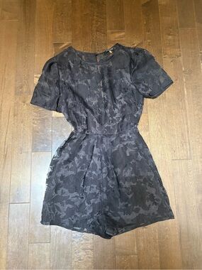 Mesh Black Floral Romper
